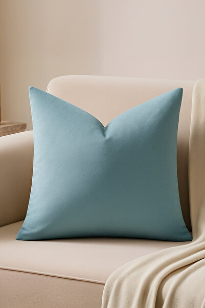 ASDİVA Malcolm Petrol Velvet Soft Fabric Decorative Throw Pillow Case