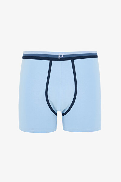 Penti Light Blue Men's Geometric Patterned 3-Piece Boxer