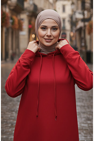 sefamerve Two-thread ka Hooded dress 0190-27 burgundy