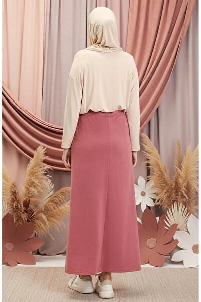 sefamerve Dried Rose Pocketed Sports Skirt - 0152-22