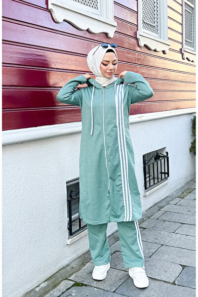 sefamerve Hooded Tracksuit Suit 3077-04 Green