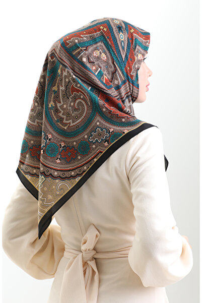 sefamerve Karaca patterned cupra scarf 82013-03 black purple