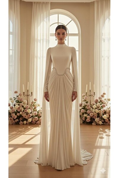 AbiyeSultan Women's Evening Dresses - Argale Evening Dresses - Hijab Evening Dresses - Cape Evening Dresses - Satin Evening Dresses - Wedding Evening Dresses