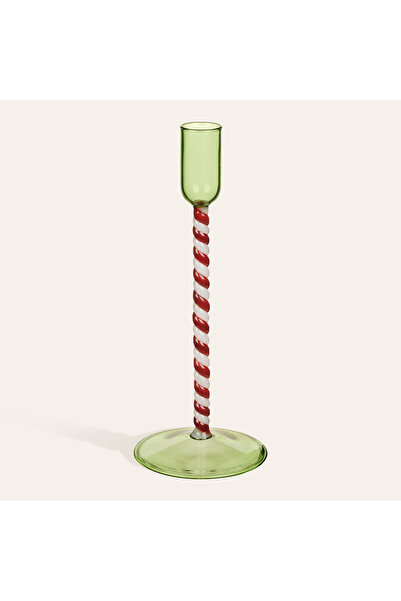 Zsa Zsa Zsu Henan Borosilikat Cam Şamdan 22 Cm Kırmızı