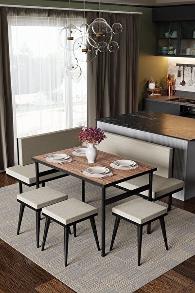 Wood House PAMİR KÖŞE TAKIMI BEJ-CEVİZ  (MUTFAK,BAHÇE,BALKON,OTURMA ODASI)