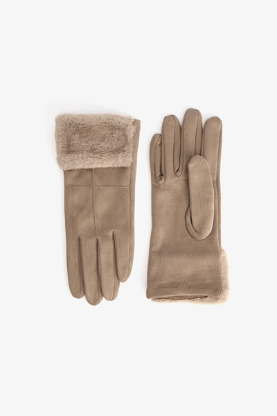 Penti Beige Martina Faux Suede Gloves