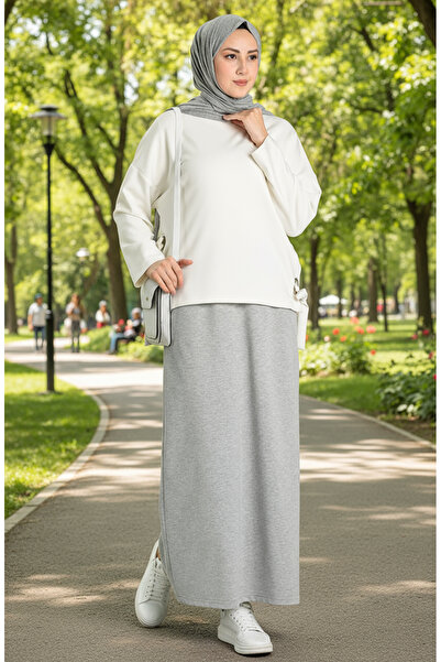 sefamerve Gray Pocketed Sports Skirt - 0152-01