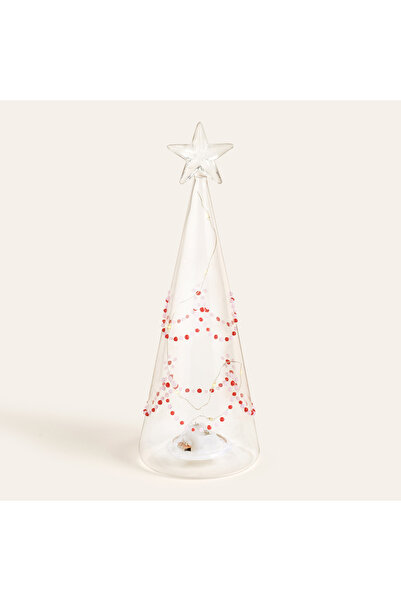 Zsa Zsa Zsu Henan Borosilikat Cam Dekoratif Aydınlatma 24 Cm Şeffaf- Kırmızı