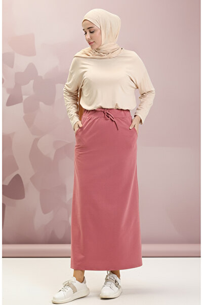 sefamerve Dried Rose Pocketed Sports Skirt - 0152-22