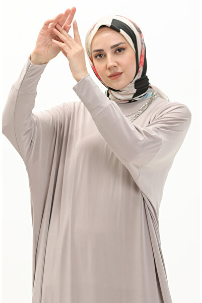 sefamerve 2000-13 Φόρεμα με μανίκια με πέτρα