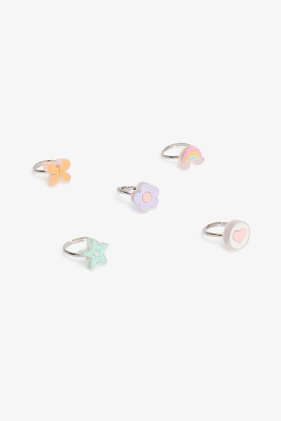 Penti Renkli Kız Çocuk 5'li Yüzük Seti