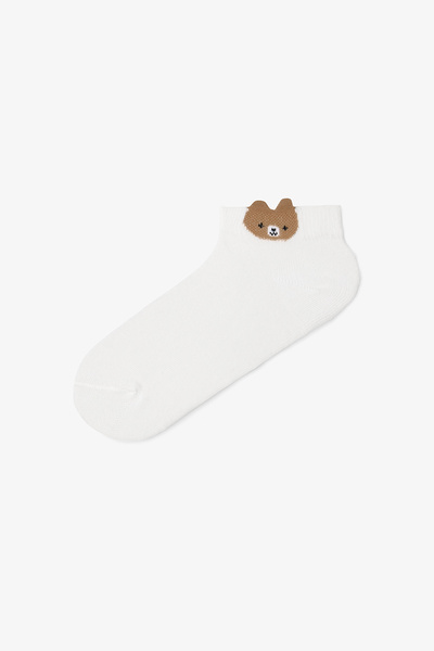 Penti 3 Pairs of Cotton Bear Patterned Booties Socks