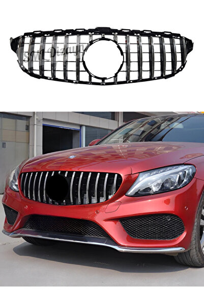 SML Dizayn Mercedes W205 Gtr Ön Panjur Böbrek Gri C Serisi 2015-2018 uyumlu