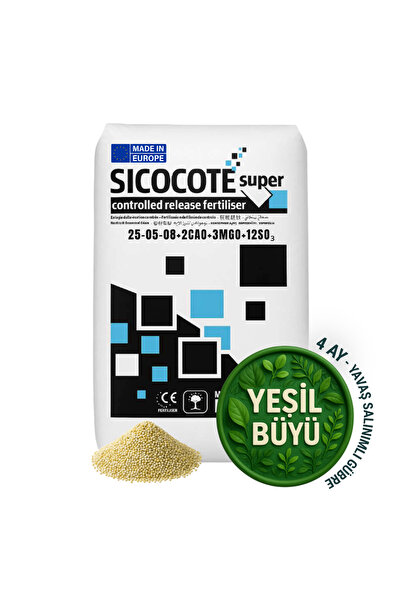 Sico Sıcocote® Super Kontrollü Salınımlı Gübre 25-5-8 + 2cao + 3mgo + 12SO₃ |...