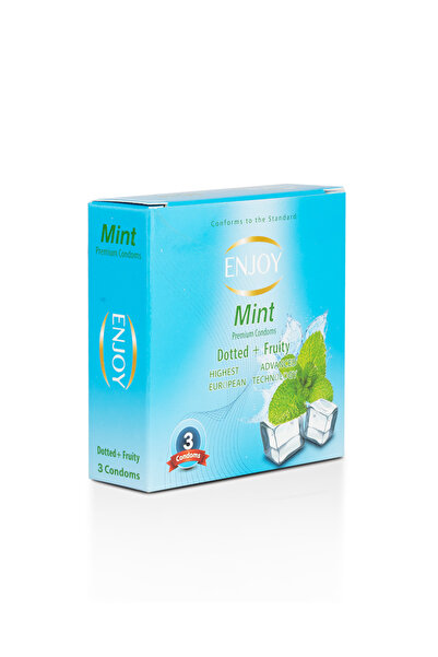Enjoy Mint Premium Condoms - 3 Pcs, Mint-Scented, Ultra-Thin, Lubricated