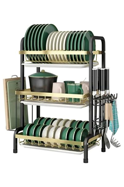 huitich رف تجفيف الأطباق لمنظم سطح المطبخ مع مصفاة الحوض وخيار رف أدوات المائدة