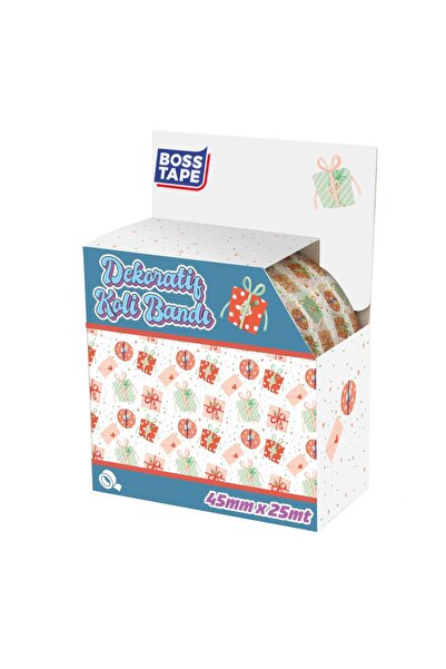 Boss Tape Desenli Koli Bandı En:45mm Boy:25mt Hediye Desenli