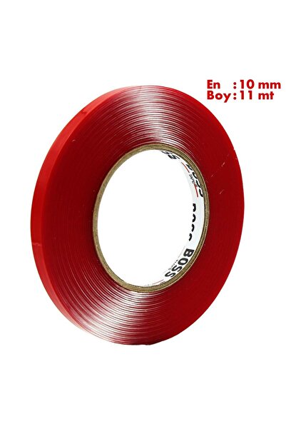 Boss Tape Akrilik Çift Taraflı Köpük Montaj Bandı En:10mm Boy:11mt