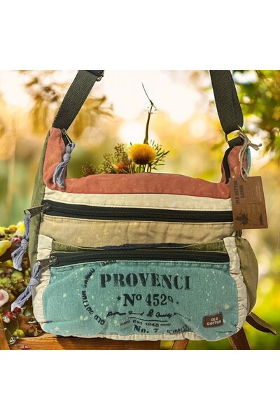 Old Cotton Vintage Vintage Casual Daily Trip School Unisex Messenger Bag 28 cm X 26 cm