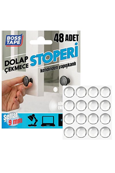 Boss Tape Клейкі стопери для шухляд шафи, звукоізоляційні, прозорі, 48 штук