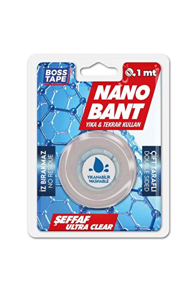 BOSS Nano Süper Güçlü 1 Metre Elastik Bant Şeffaf Yıkanabilir Balon Yapılabilir