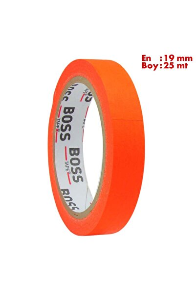Boss Tape Turuncu Maskeleme Bandı Kağıt Bant En:19mm Boy:25mt
