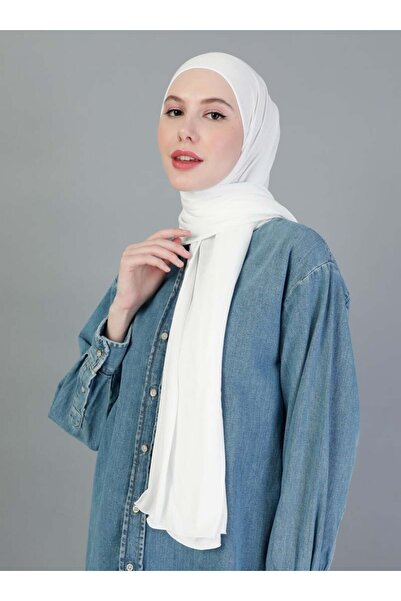 Mervin Şal شال قطن ممشط أساسي بلون إكرو