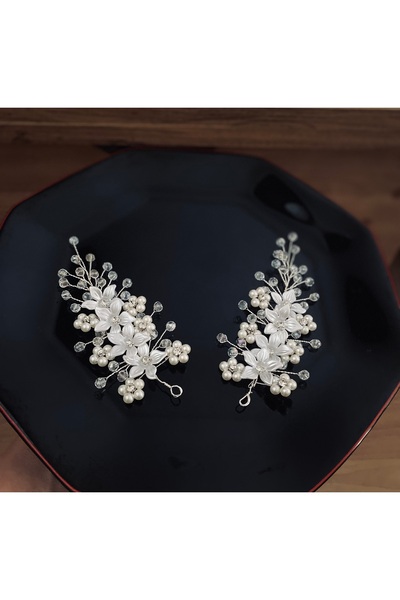 ASİMEL TASARIM Εξαιρετικό σχέδιο Αξεσουάρ μαλλιών για νύφη και στέμμα - 2 τεμ...