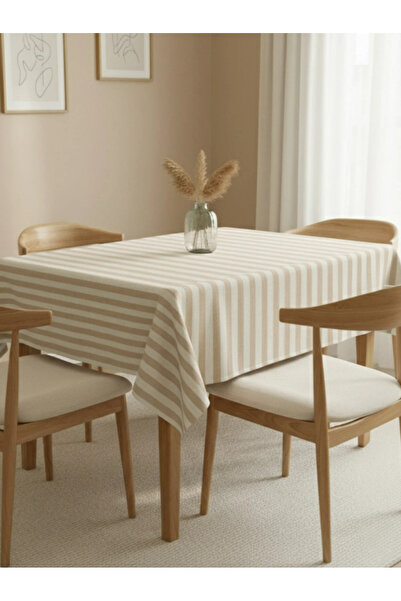 Markaev Natural Striped Cotton Tablecloth Msaort0023