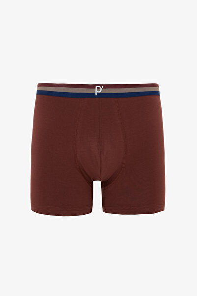 Penti Brown Men's Plaid Regular Waist Organic 3-Piece Boxer