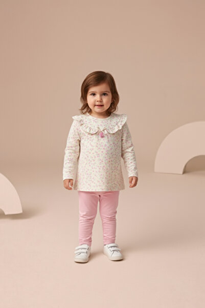 Minipodyum Kız Bebek Fırfırlı Taytlı İkili Takım