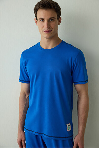 Penti Ανδρικό σετ πιτζάμες με κοντό μανίκι με στάμπα με σύνοψη για το μέλλον