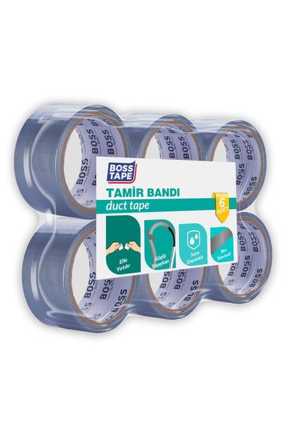 Boss Tape 6 Adet Bez Tamir Bandı Gri Duct Tape En:48mm Boy:25mt