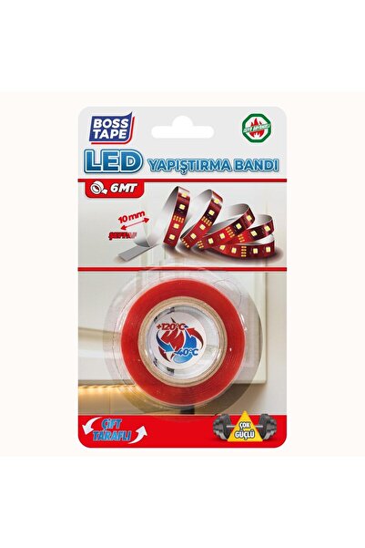 Boss Tape Şerit Led Montaj Bandı Çift Taraflı Çok Güçlü İnce Şeffaf En:10mm B...