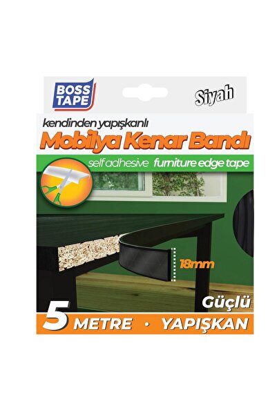 Genel Markalar Yapışkanlı Siyah Masa Mobilya Kenar Bandı 5 Metre Ütüye Gerek ...