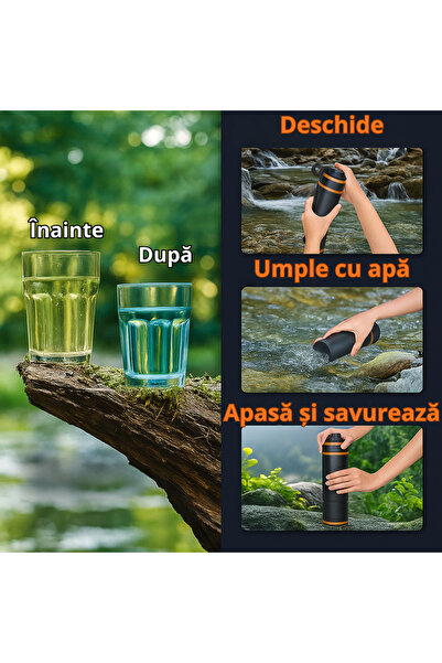 OEM Luuİ Life Portable Water Filter Bottle 800 ml (500 ml filtered), 4-stage, 10,000 L, Tritan BPA-Free