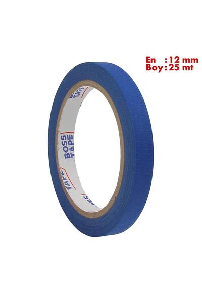 Boss Tape Lacivert Maskeleme Bandı Kağıt Bant En:12mm Boy:25mt