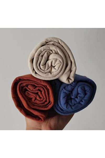 İREM'S ACCESSORİES طقم شال نسائي من القطن الممشط مكون من 3 قطع