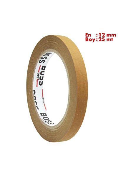 Boss Tape Kahverengi Maskeleme Bandı Kağıt Bant En:12mm Boy:25mt