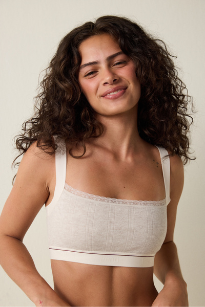 Penti Beige Melange Adjustable Strap Crop Top