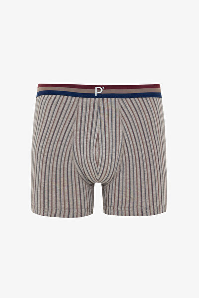 Penti Brown Men's Plaid Regular Waist Organic 3-Piece Boxer