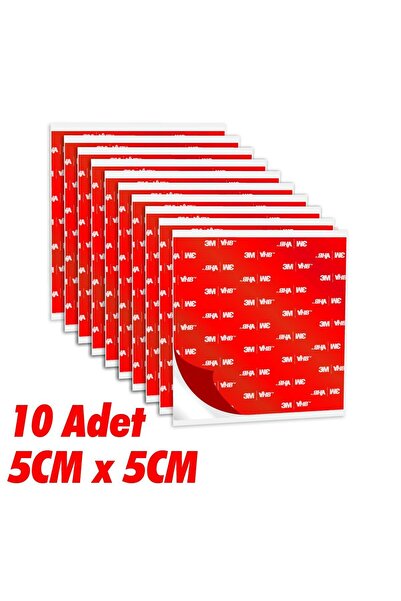 Boss Tape 3M Şeffaf Çift Taraflı Kesilmiş 10 Adet En:5cm Boy:5cm