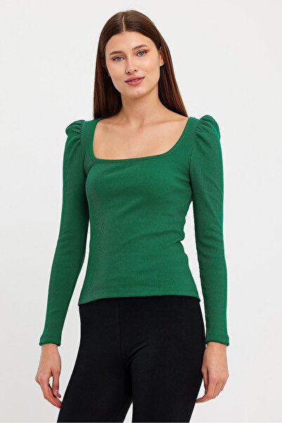 ESPİNA Γυναικεία μακρυμάνικη μπλούζα με τετράγωνο λαιμό