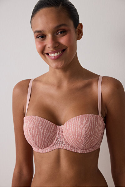 Penti Világos Dusty Rose Bloom Lace Recovery Underwire pánt nélküli melltartó