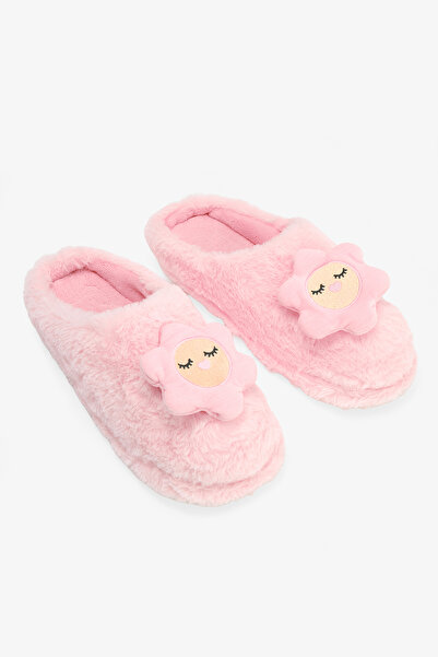 Penti Light Pink Happy Flower 3D Floral Embroidered House Slippers