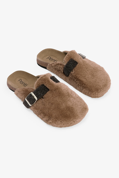 Penti Beigefarbene Hausschuhe mit Gürteldetail