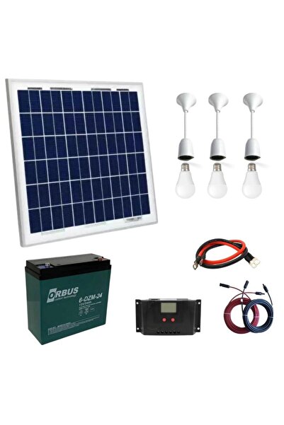 Teknovasyon Arge 50 Watt Güneş Paneli Aydınlatma Paketi Solar Paket