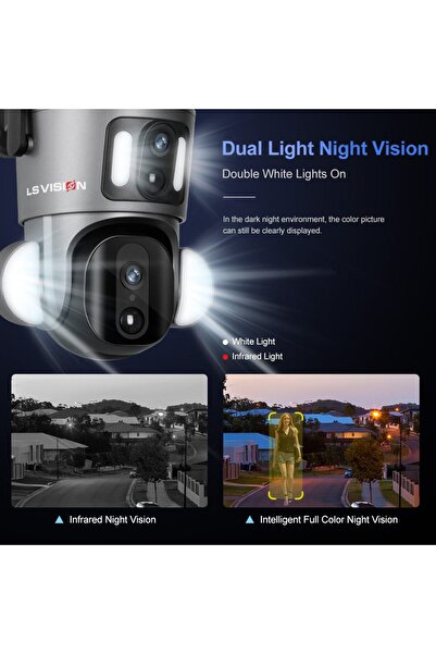 H Solar-powered surveillance camera with two 4K lenses and 20X zoom capability