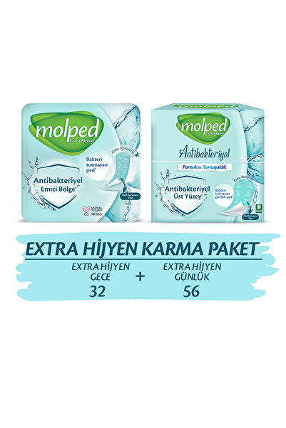 Molped EXTRA HİJYEN KARMA PAKET (32'Lİ GECE + 56'LI GÜNLÜK)
