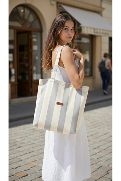 ALTINPAMUK Benita Сірий Крем Сумка через плече та ручна сумка - Багатофункціональна тканина